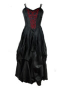 Dress Poly Silk Black And Red