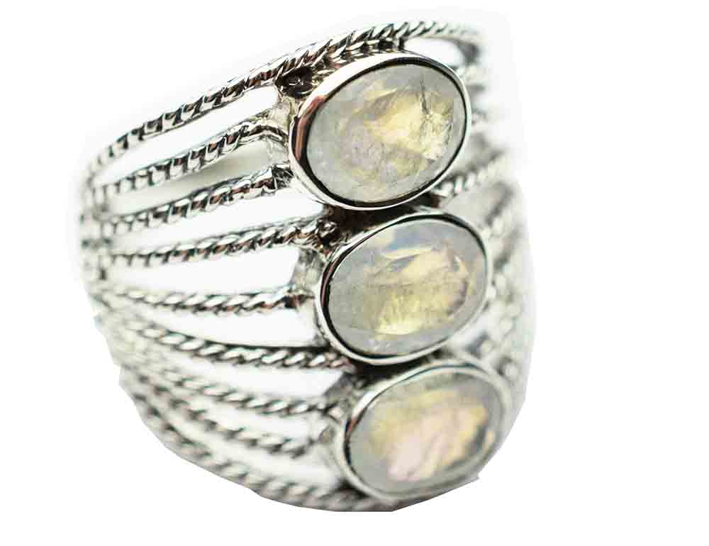 Silver Ring Beaded Rainbow