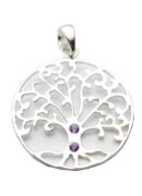 Silver Pendant Tree Amethyst