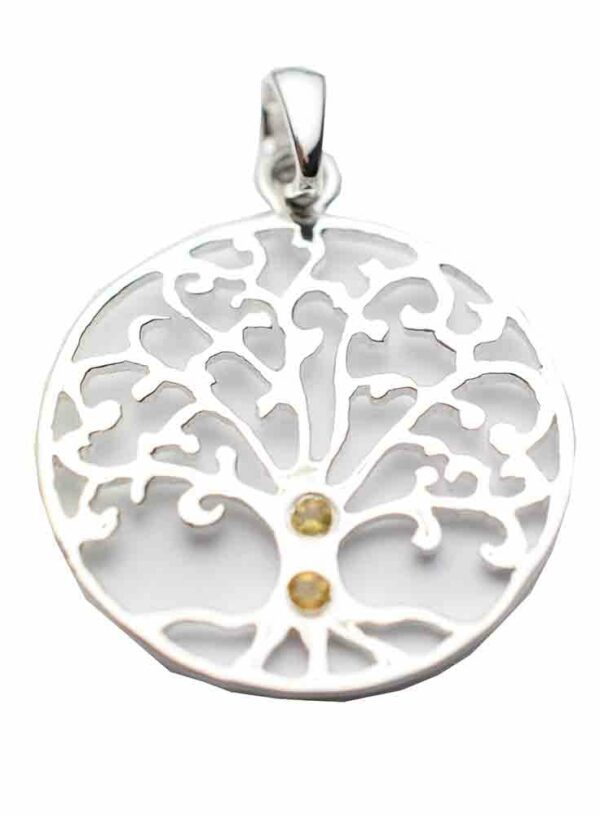 Silver Pendant Tree Citrine