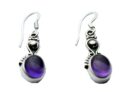Silver Earring Circle Amethyst