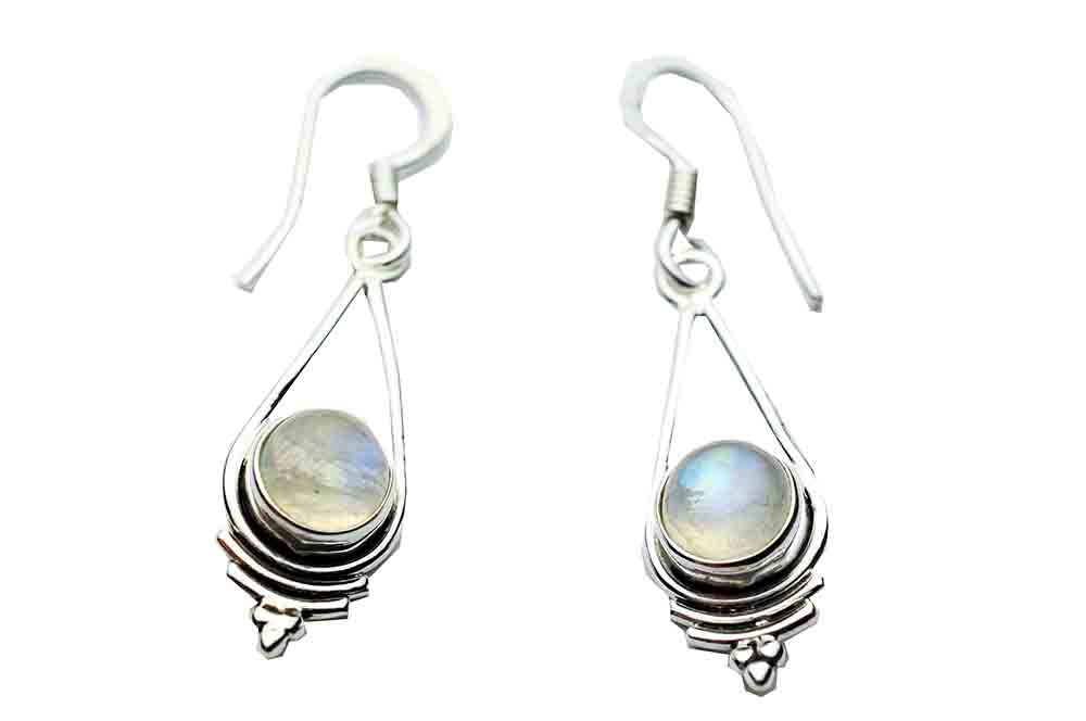 Silver Earring Circle Rainbow