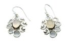 Silver Earring Circle Rose Quartz