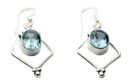 Silver Earring Flat Topaz