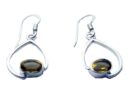 Silver Earring Oval Citrine