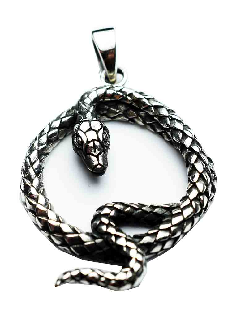 Silver Pendant Twisted Snake