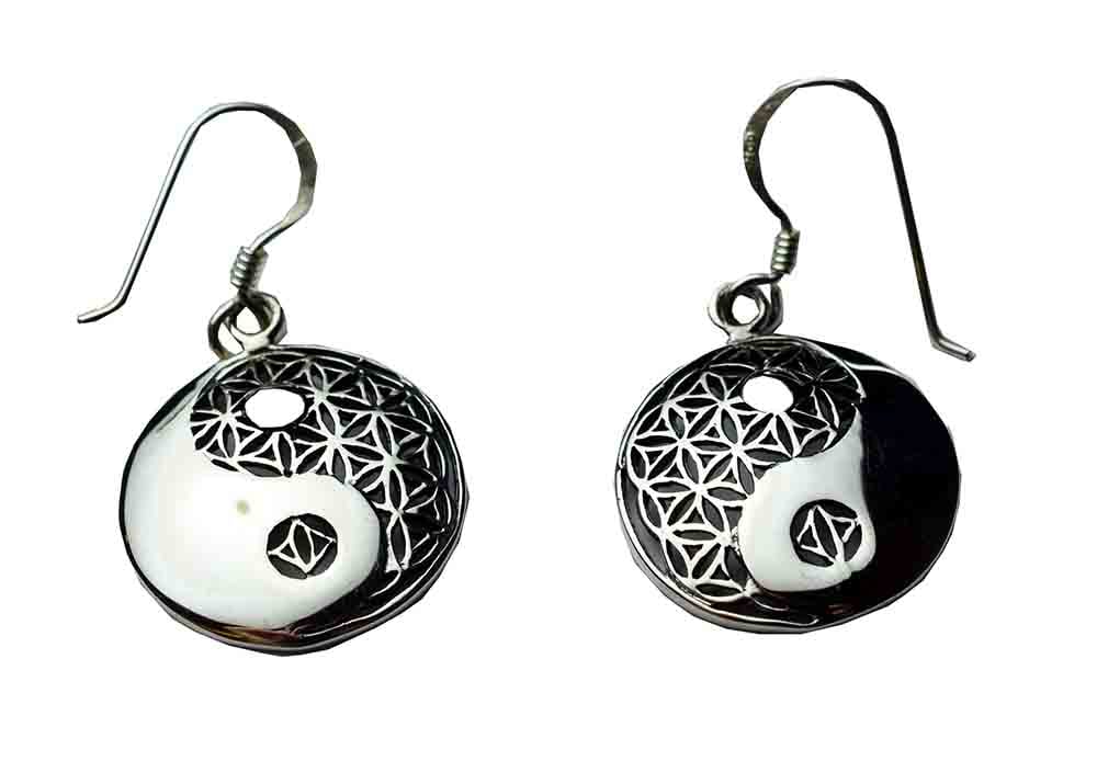 Silver Earring Ying Yang