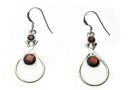 Silver Earring Garnet