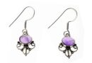 Silver Earring Oval Amethyst