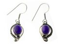 Silver Earring Oval Amethyst