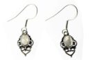 Silver Earring Oval Rainbow