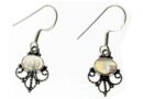 Silver Earring Oval Rainbow
