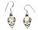Silver Earring Oval Rainbow