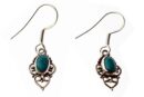 Silver Earring Oval Turquoise