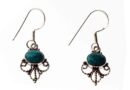 Silver Earring Oval Turquoise
