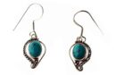 Silver Earring Oval Turquoise