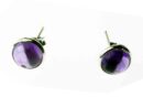Silver Earring Stud Amethyst