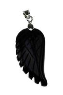 Pendant Wing Obsidian 35mm
