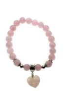 Bracelet Stone Heart Rose Quartz