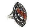 Silver Ring Marcasite Pink