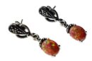 Silver Earring Marcasite Pink