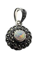 Silver Pendant Marcasite Opal