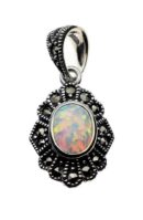 Silver Pendant Marcasite Opal