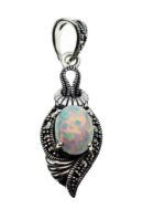 Silver Pendant Marcasite Opal