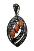 Silver Pendant Marcasite Pink
