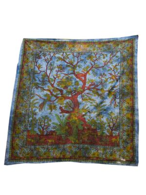 Bedspread Double Tree Blue