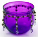 T-Light Holder Purple Glass