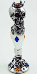 Candle Holder Skull Silver Colour