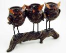 Candle Holder Three Owls