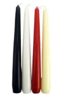 Taper Candle 10 Inches, 4pcs (Assorted Colours)