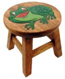 Stool Wooden With Frog