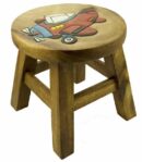 Stool Wooden Red Plane