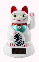 Cat Waving Solar White Colour 5 Inch