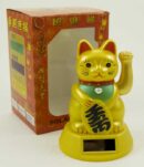 Cat Waving Solar Gold 5 Inch