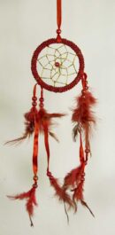 Dream Catcher With Feathers Red 8cm
