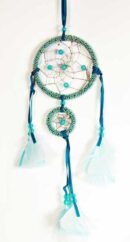 Dream Catcher Beaded 2 Circles Blue 8cm