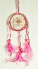 Dream Catcher Beaded Pink 3 Inch