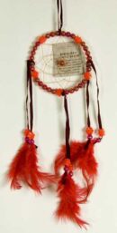 Dream Catcher Beaded Red 3 Inch