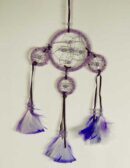 Dream Catcher Beaded 4 Circles Purple 8cm