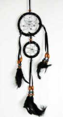 Dream Catcher Beaded Black 2 Circles 8cm