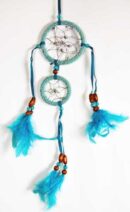 Dream Catcher Beaded Blue 2 Circles 8cm
