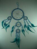 Dream Catcher Beaded 4 Mini Circles Black 15cm