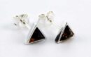Earring Amber Silver Triangle