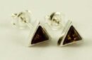 Silver Earring Amber Stud