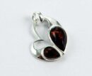 Pendant Amber Silver Heart