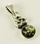 Pendant Amber Silver Heart
